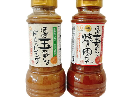 ほぼ玉ねぎなドレッシング＆ほぼ玉ねぎな焼き肉のたれ（各3本セット）【甘くて美味しい！淡路島玉ねぎ使用】